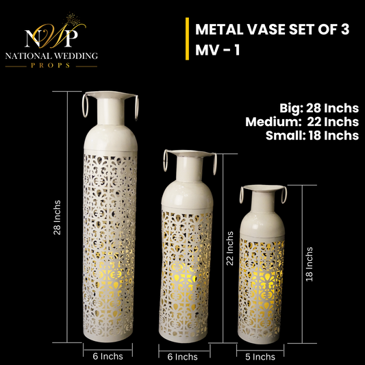 Metal Vase Set of 3