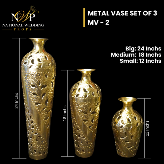Metal Vase Set of 3 MV - 2