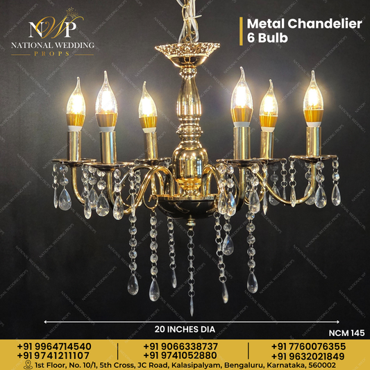 METAL CHANDELIER 6 BULB