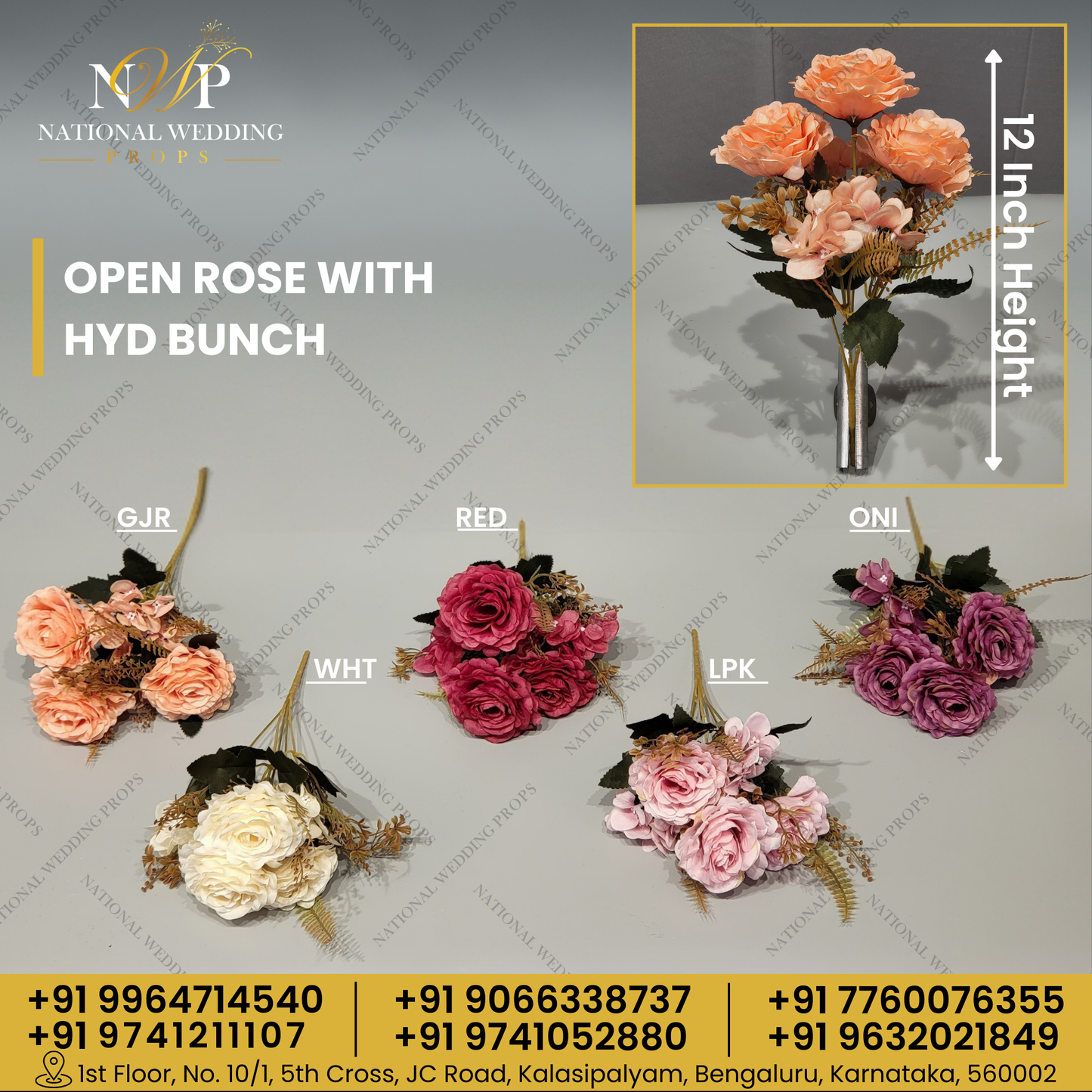 OPEN ROSE WITH HYD. BUNCH