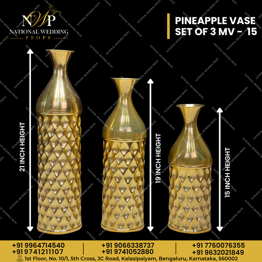 Pineapple Vase Set of 3