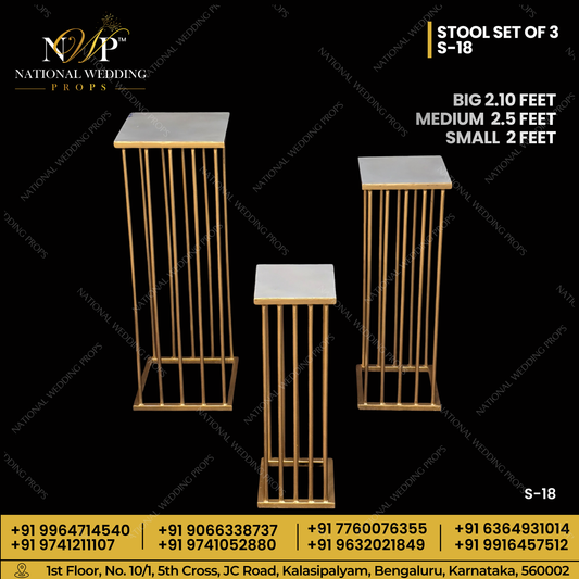 Stool Set Of 3 - S18