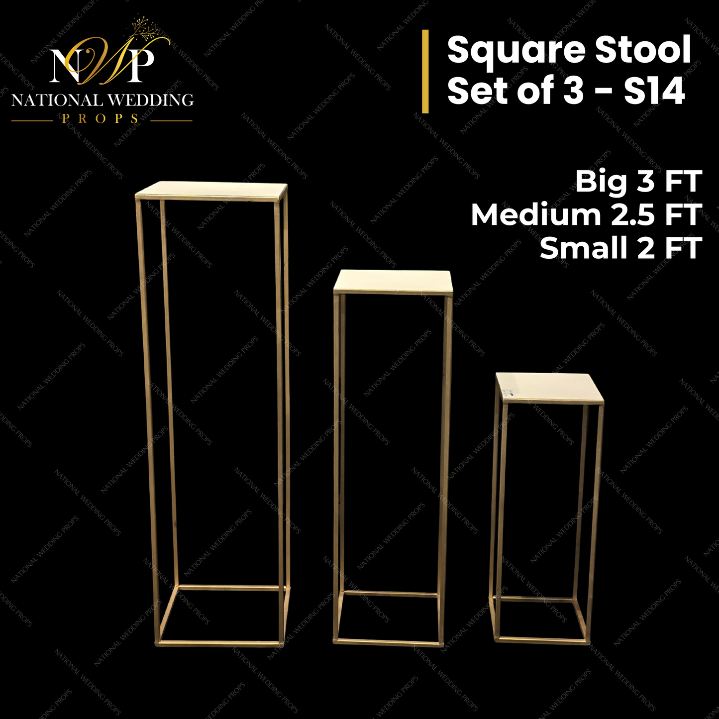 S14 - SQUARE STOOL SET OF 3
