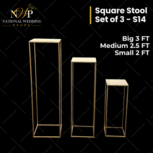 S14 - SQUARE STOOL SET OF 3