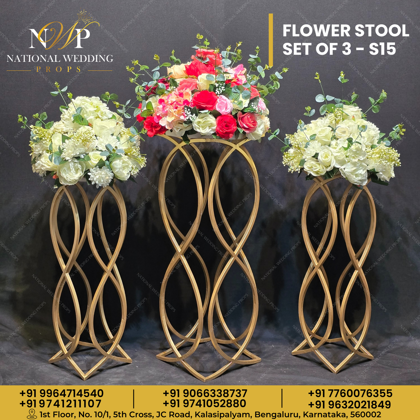S15 - FLOWER STOOL SET OF 3