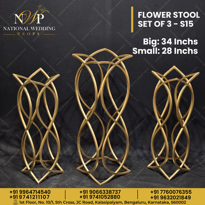 S15 - FLOWER STOOL SET OF 3