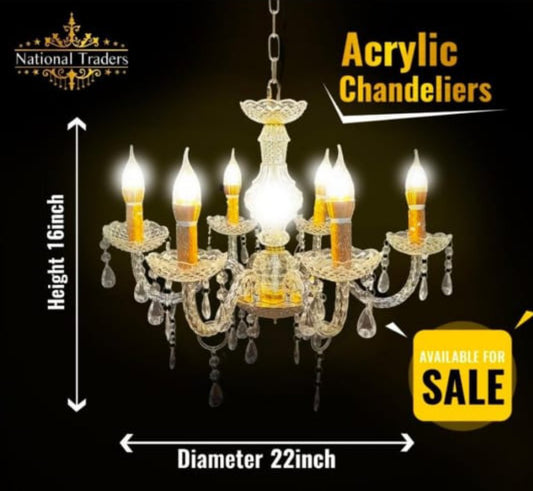 Acrylic Chandelier 6 Bulbs