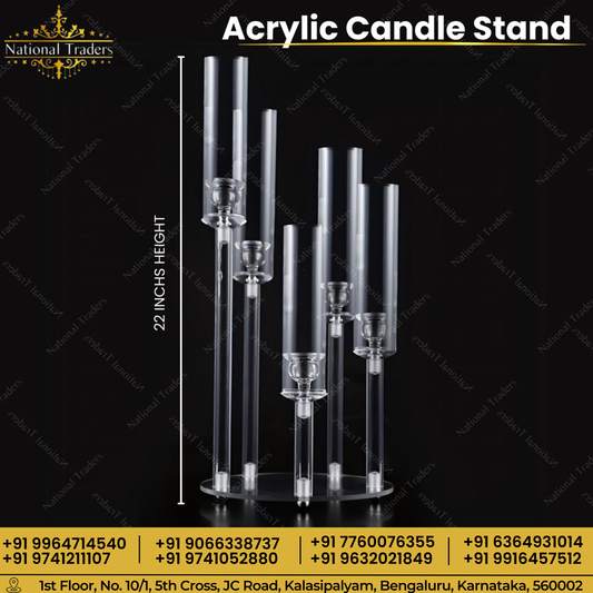 ACRYLIC CANDLE STAND 5ARM SMALL