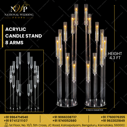 Acrylic Candle Stand 8 Arms
