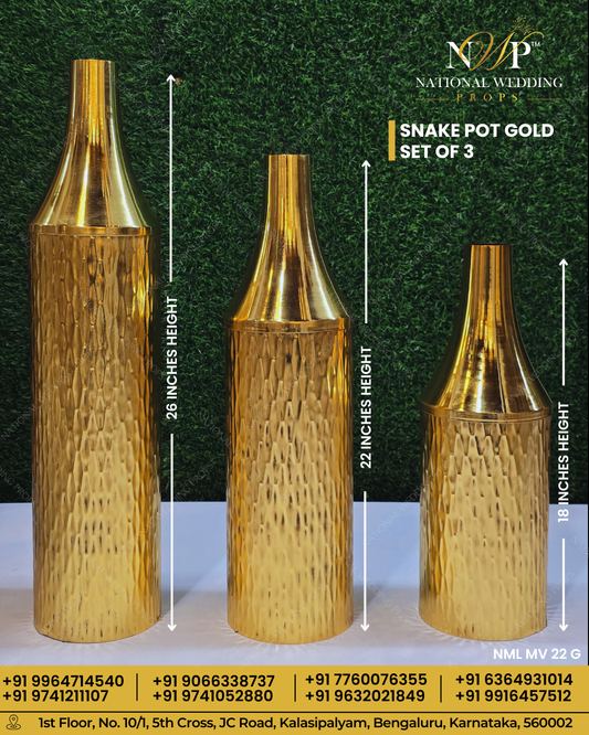 SNAKE POT GOLD SET OF 3